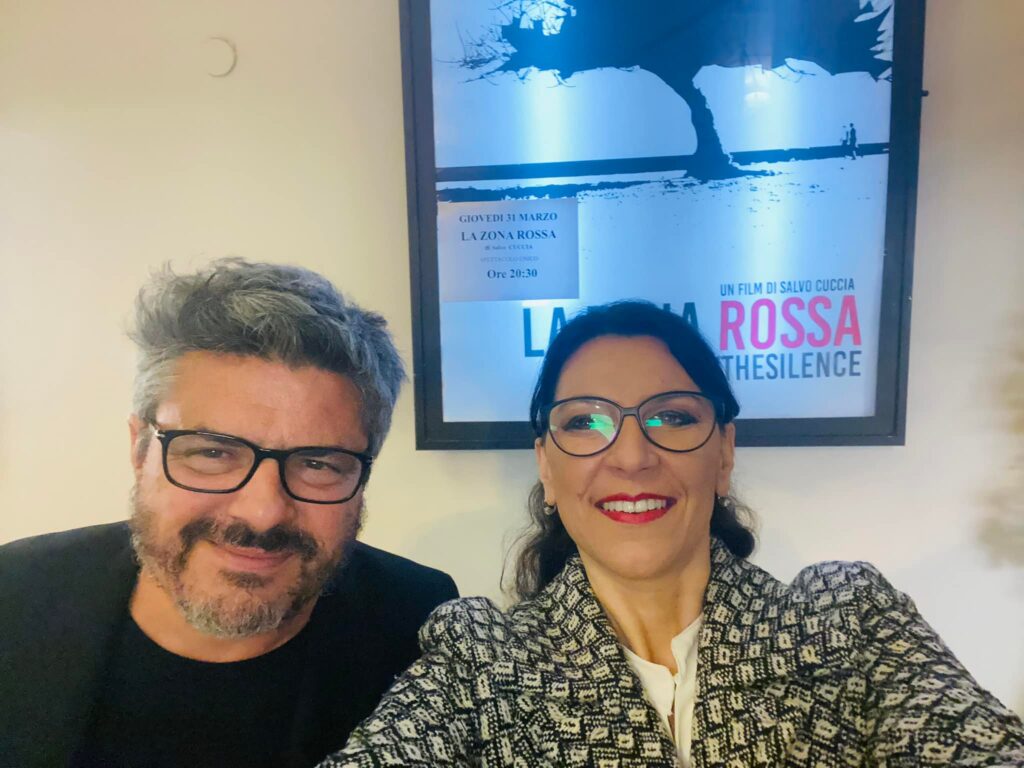 Lucina Lanzara con il regista Salvo Cuccia del film La Zona Rossa