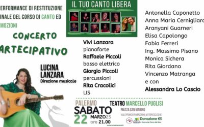 Palermo, 22 marzo 2025 – spettacolo di restituzione finale del corso di canto ed emozioni